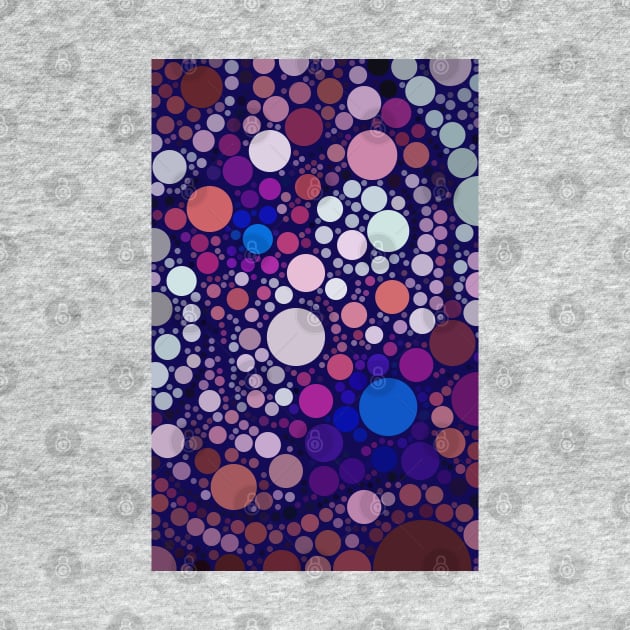 Navy Blue Multicolored Polka Dots Pattern by love-fi